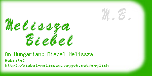melissza biebel business card